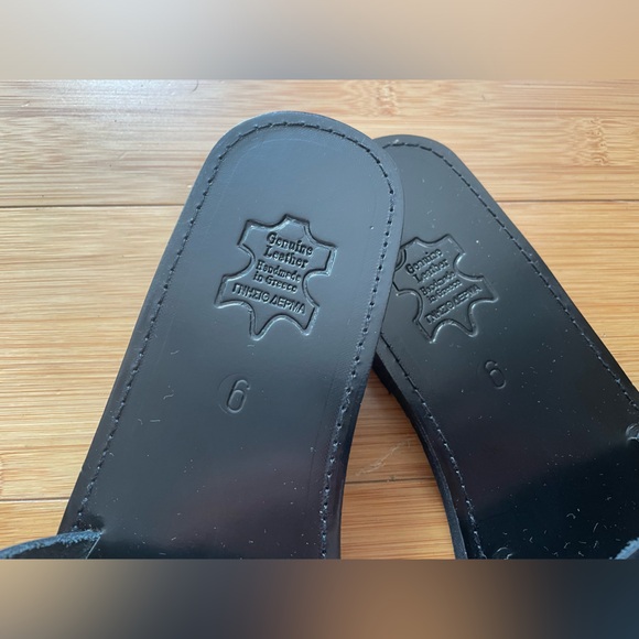 Greek “evil eye” leather sandal slides - Picture 6 of 8